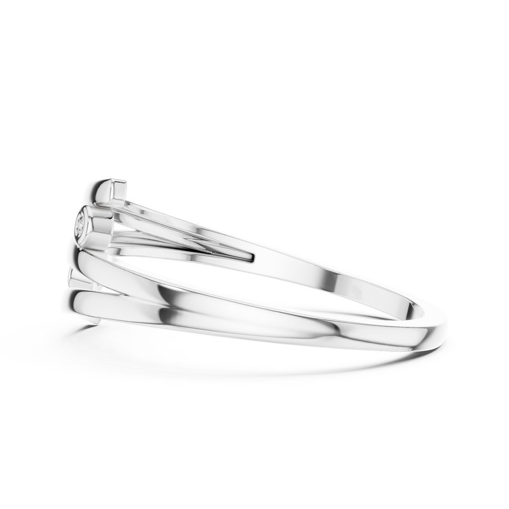 Cross Over Diamond Ring