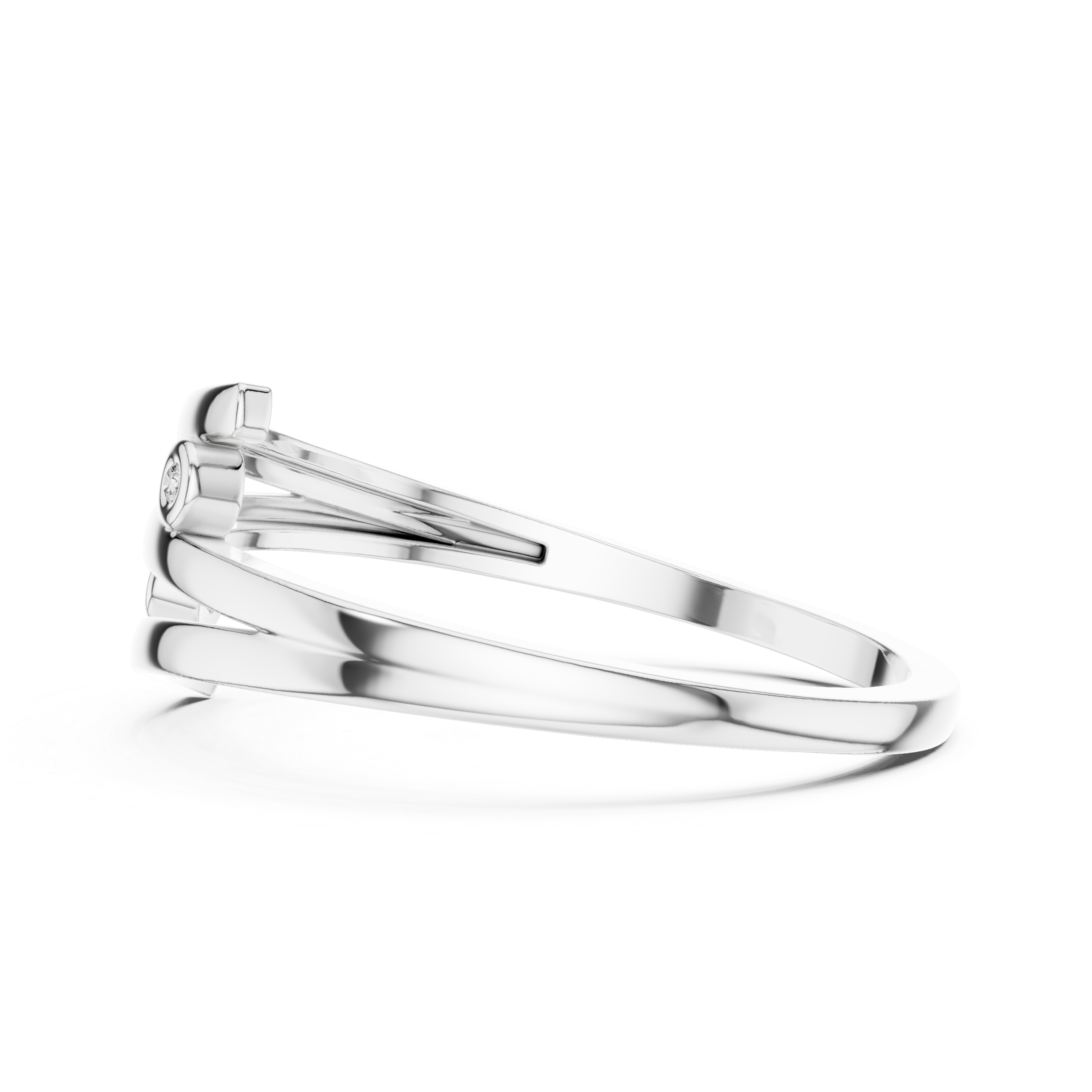 Cross Over Diamond Ring