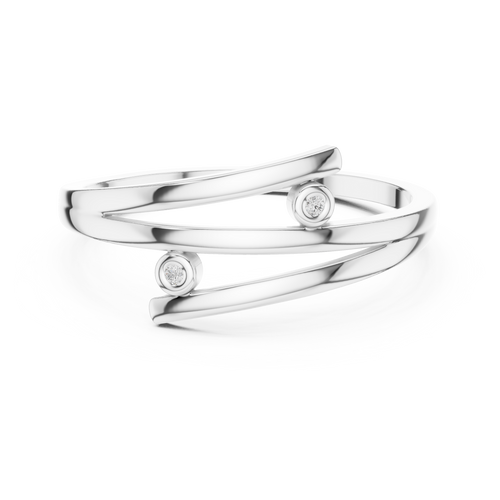 Cross Over Diamond Ring