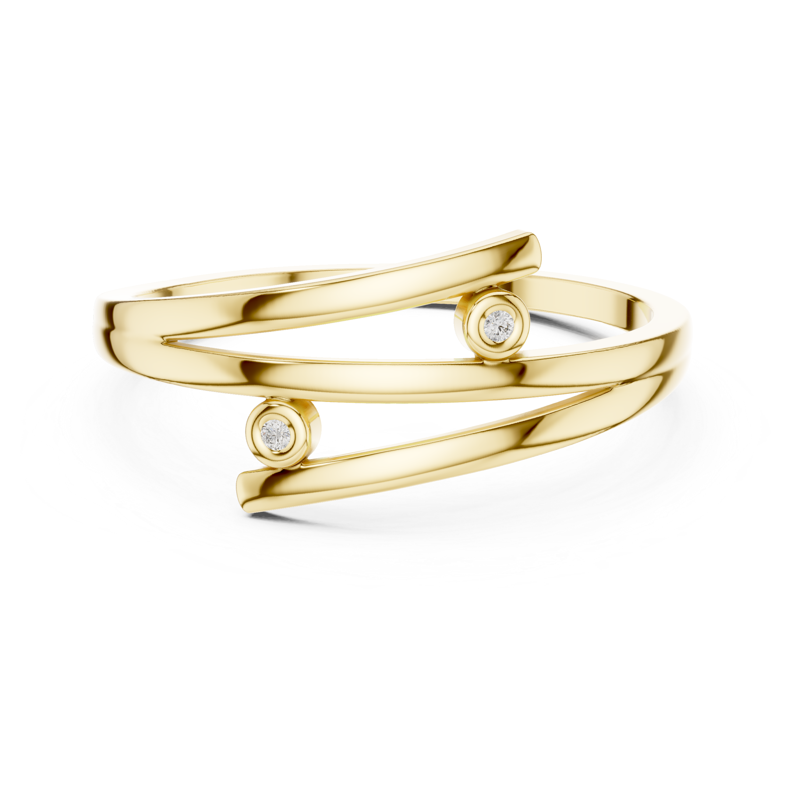 Cross Over Diamond Ring