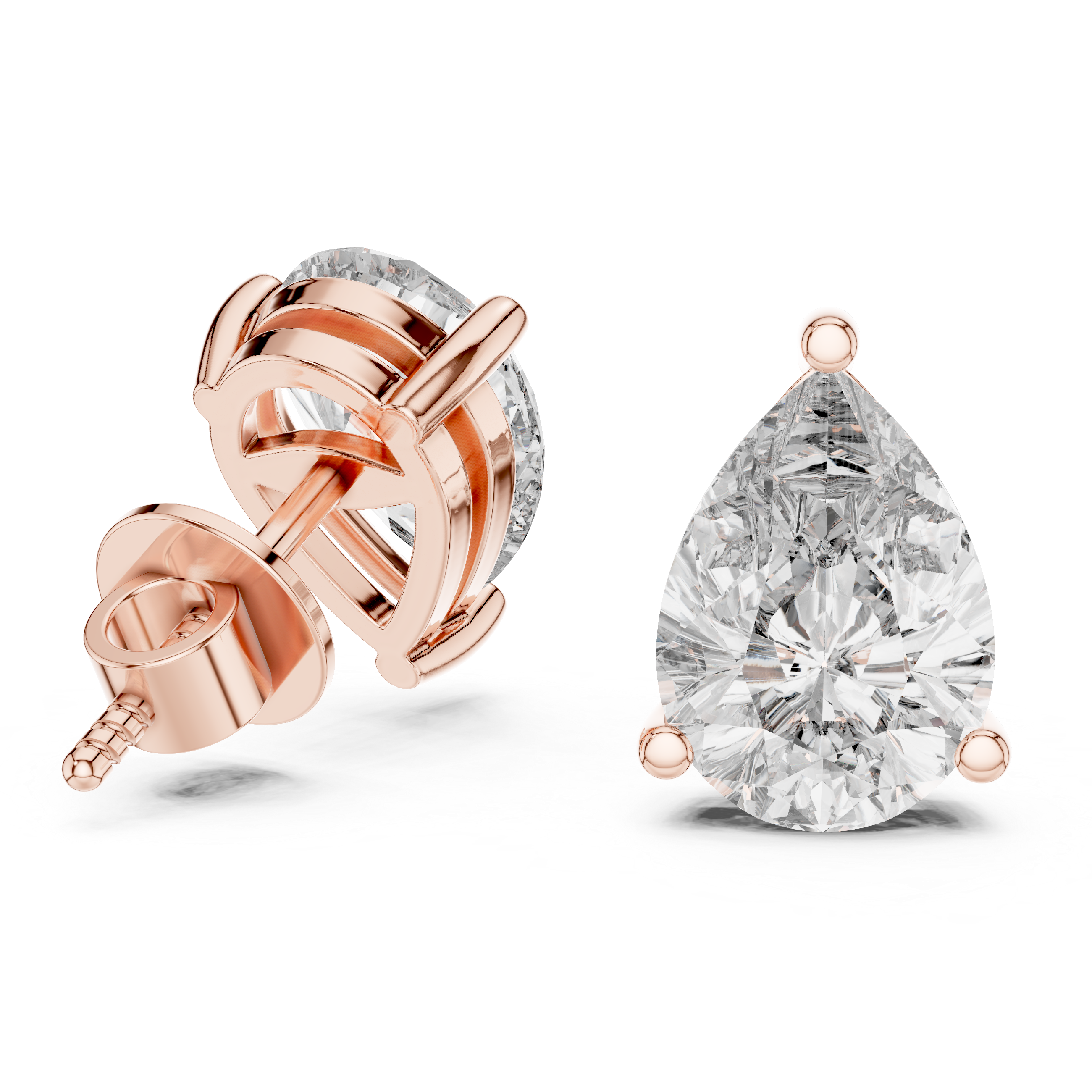 Pear Cut Diamond Stud Earrings