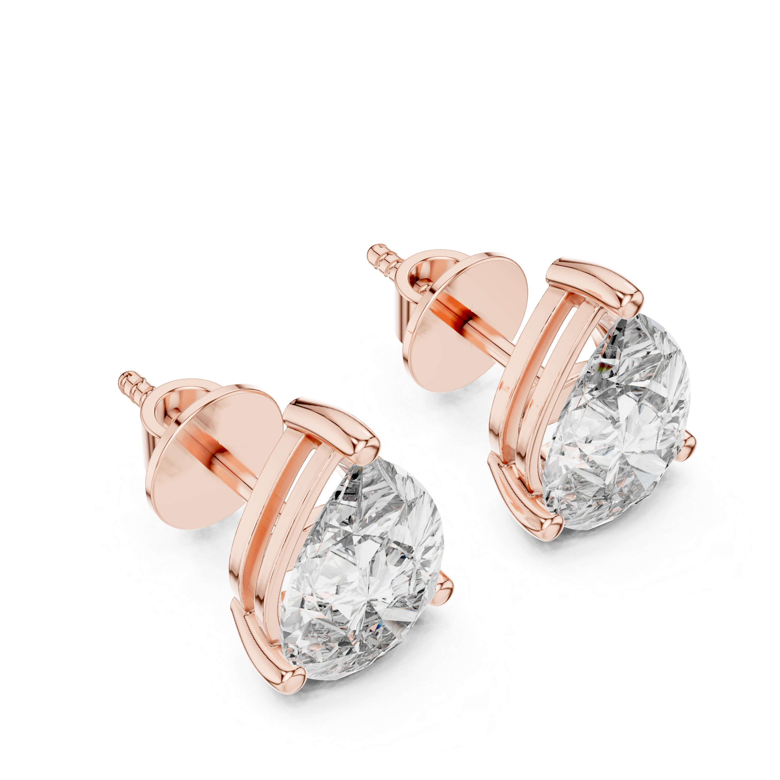Pear Cut Diamond Stud Earrings