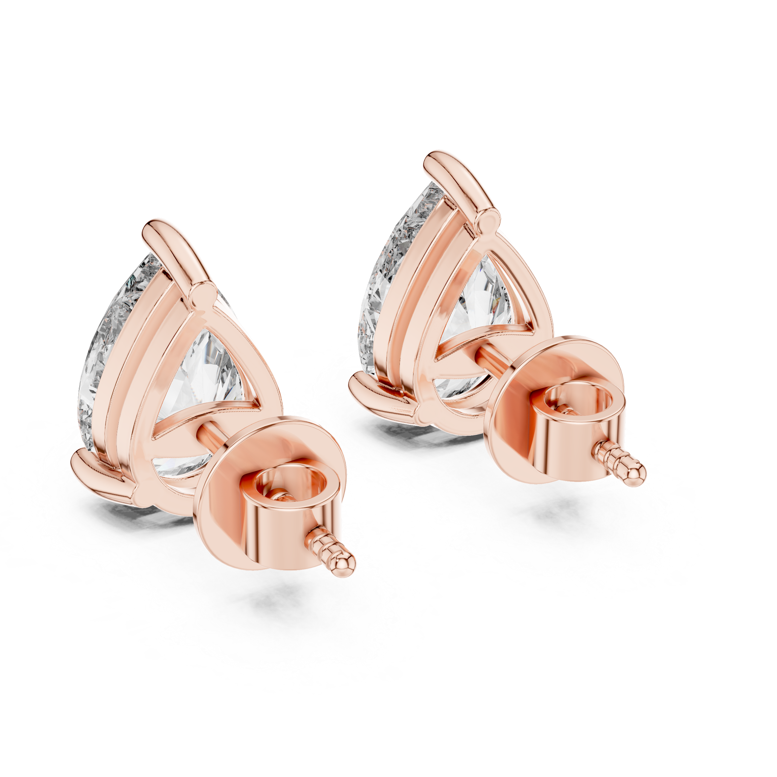 Pear Cut Diamond Stud Earrings
