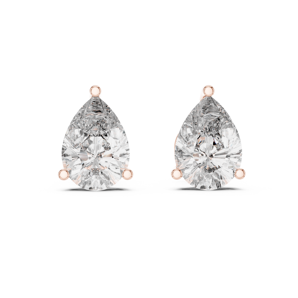 Pear Cut Diamond Stud Earrings