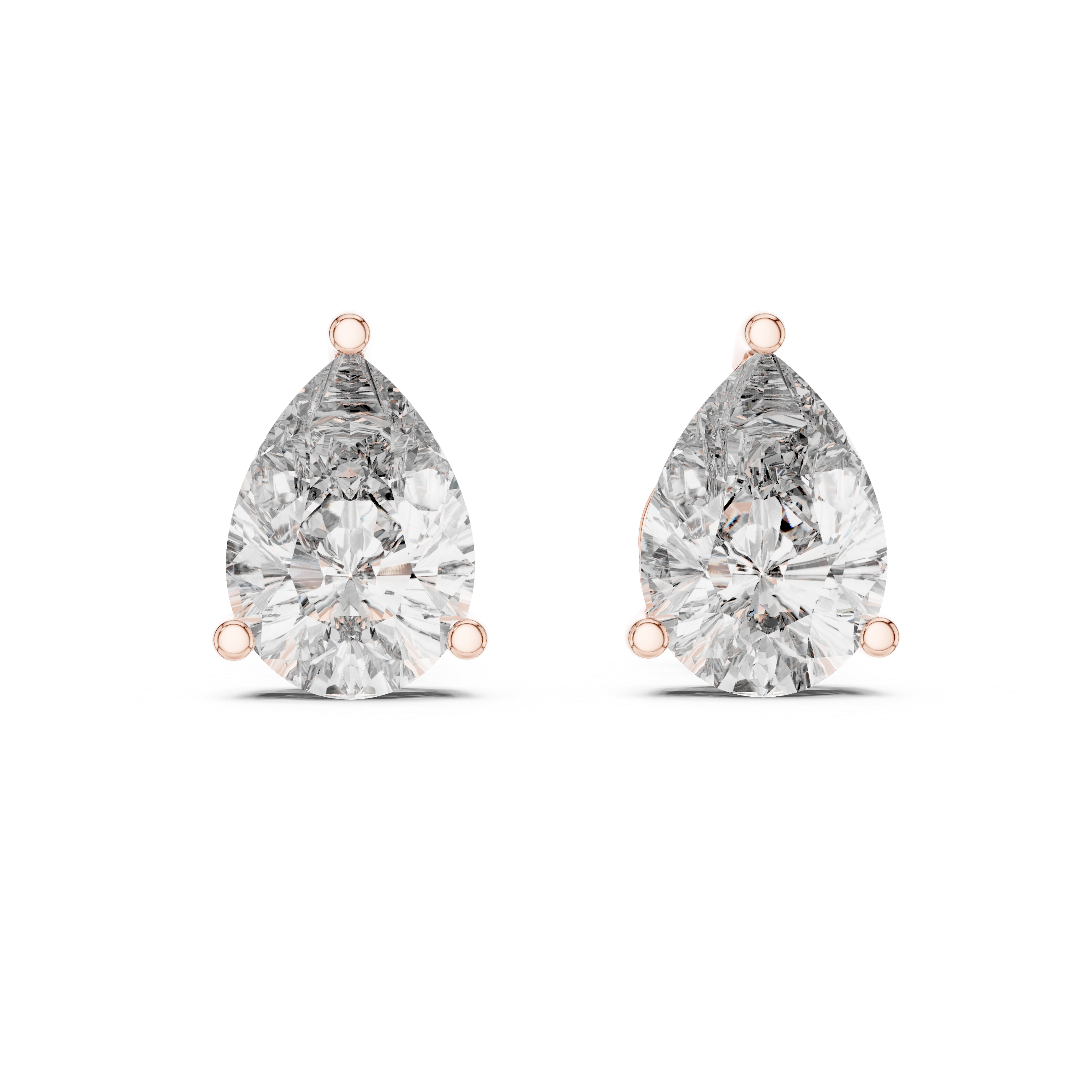Pear Cut Diamond Stud Earrings