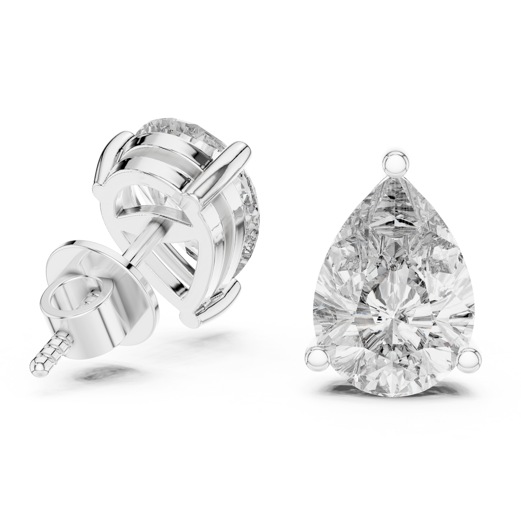 Pear Cut Diamond Stud Earrings