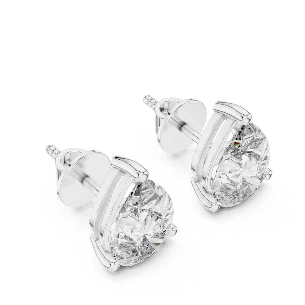 Pear Cut Diamond Stud Earrings