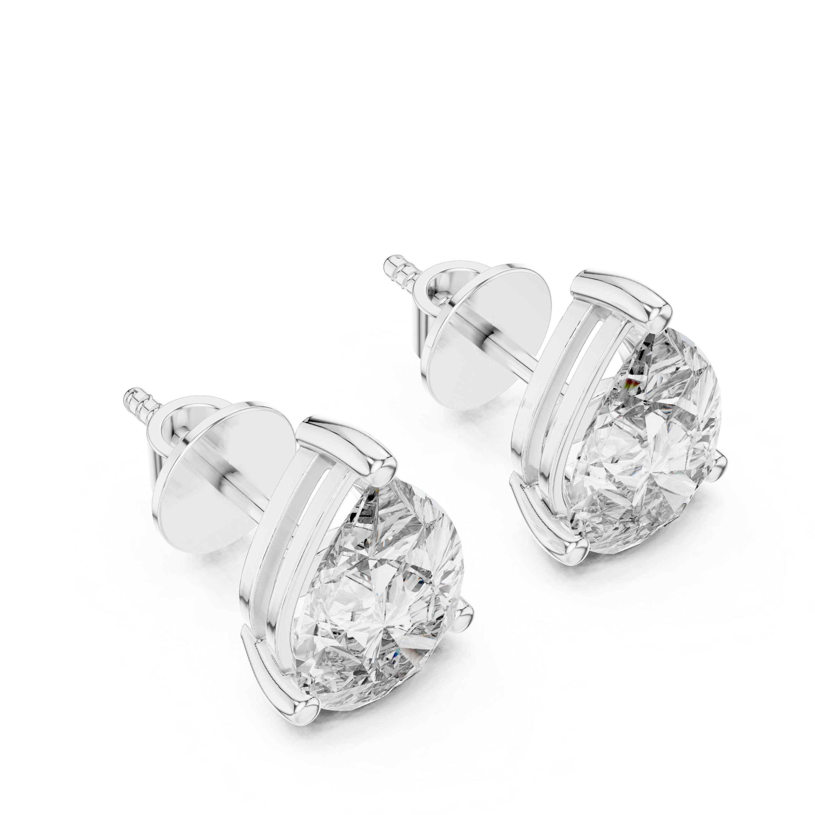 Pear Cut Diamond Stud Earrings