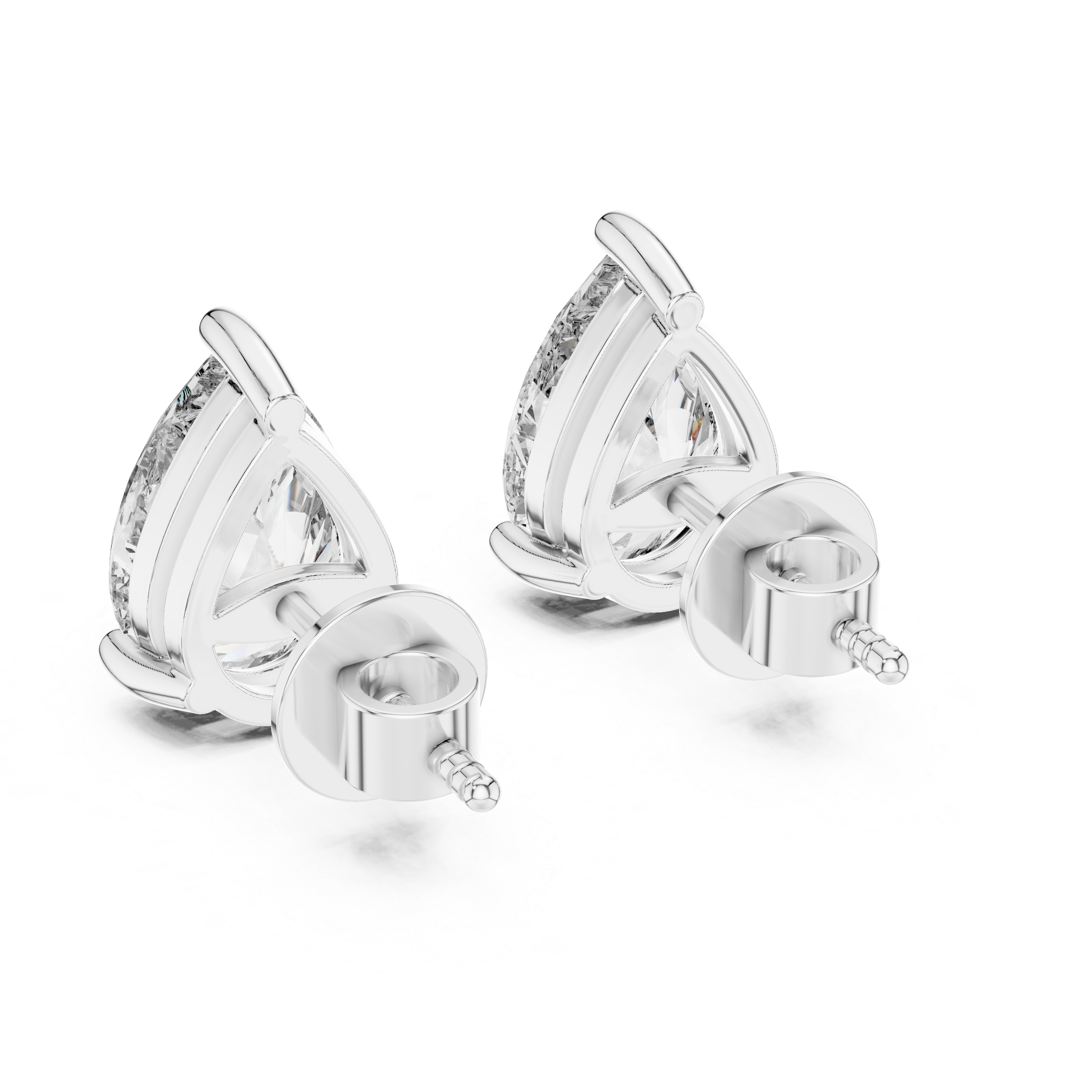 Pear Cut Diamond Stud Earrings