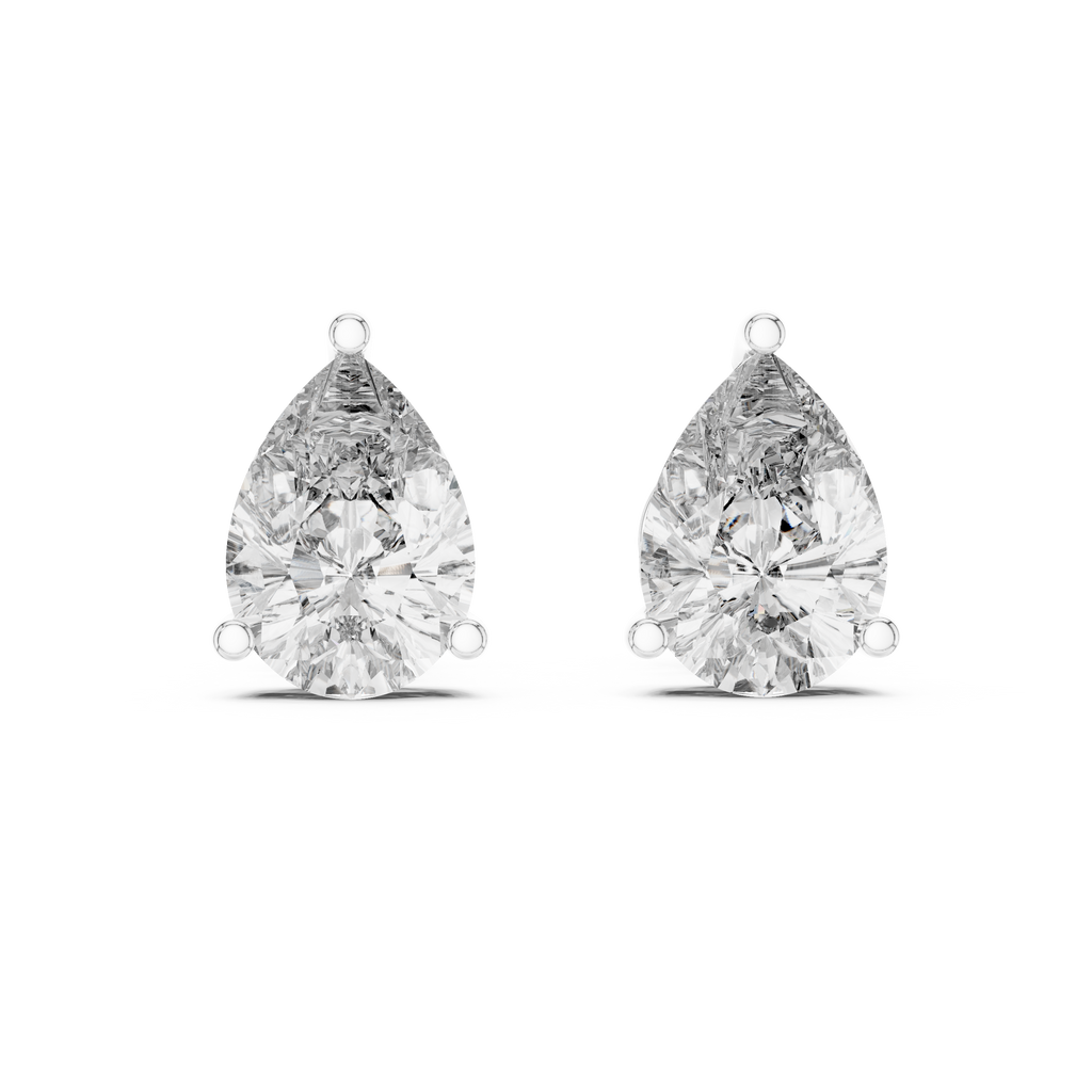 Pear Cut Diamond Stud Earrings