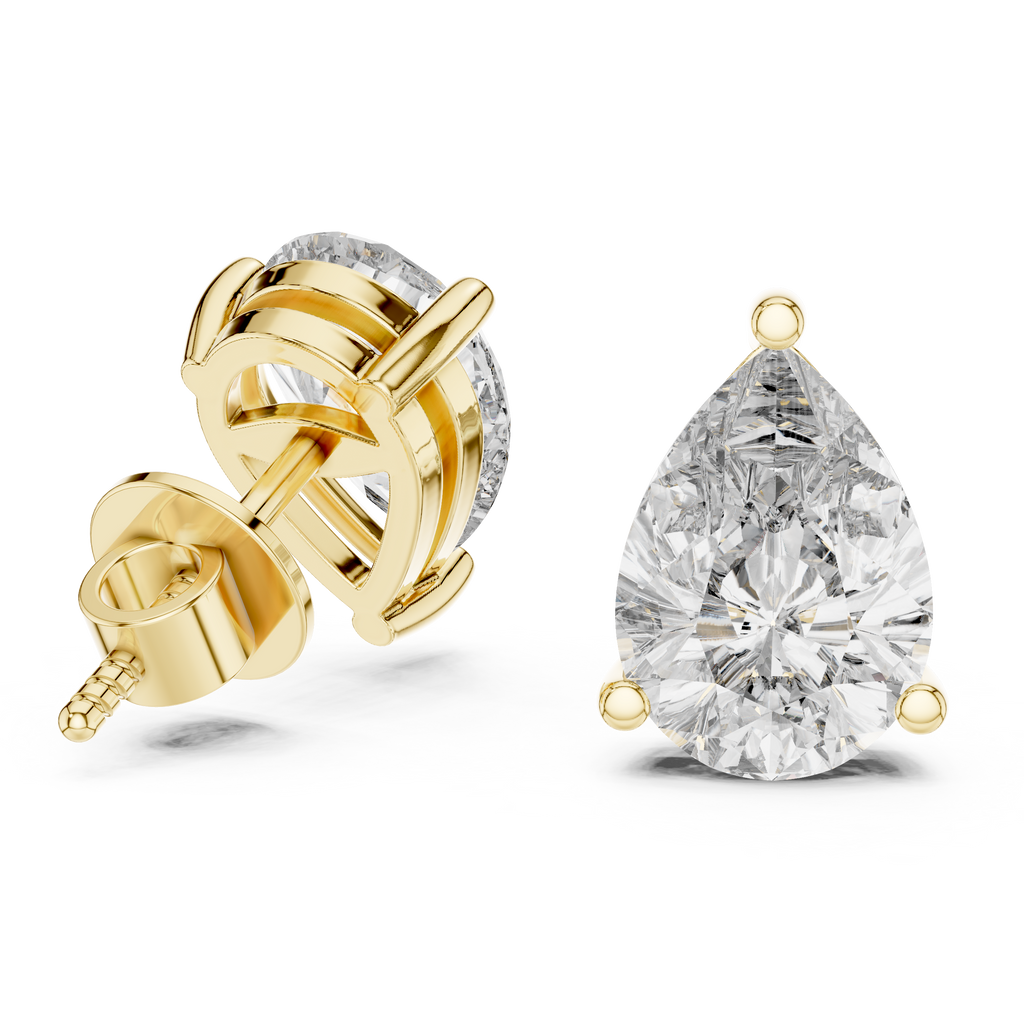 Pear Cut Diamond Stud Earrings