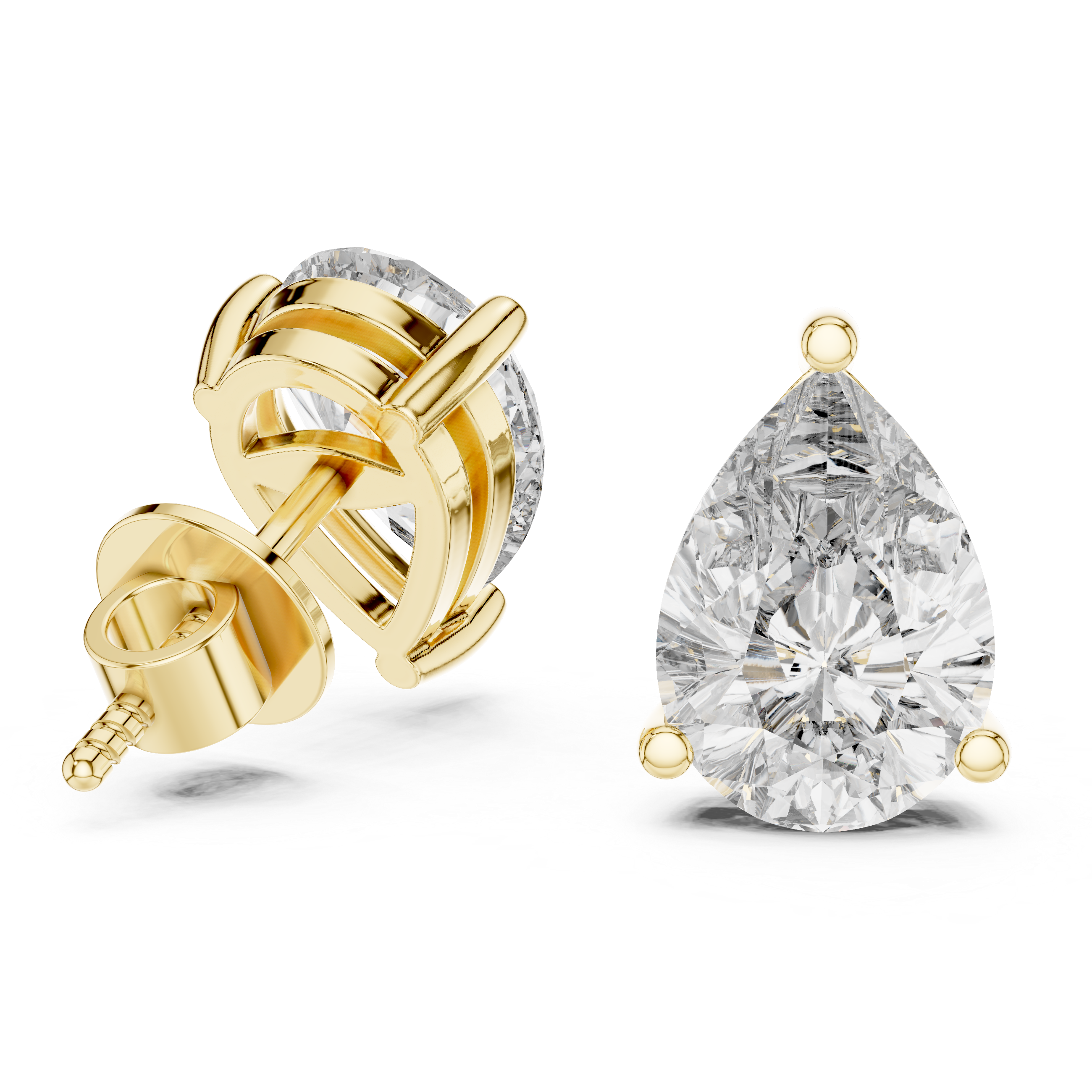 Pear Cut Diamond Stud Earrings