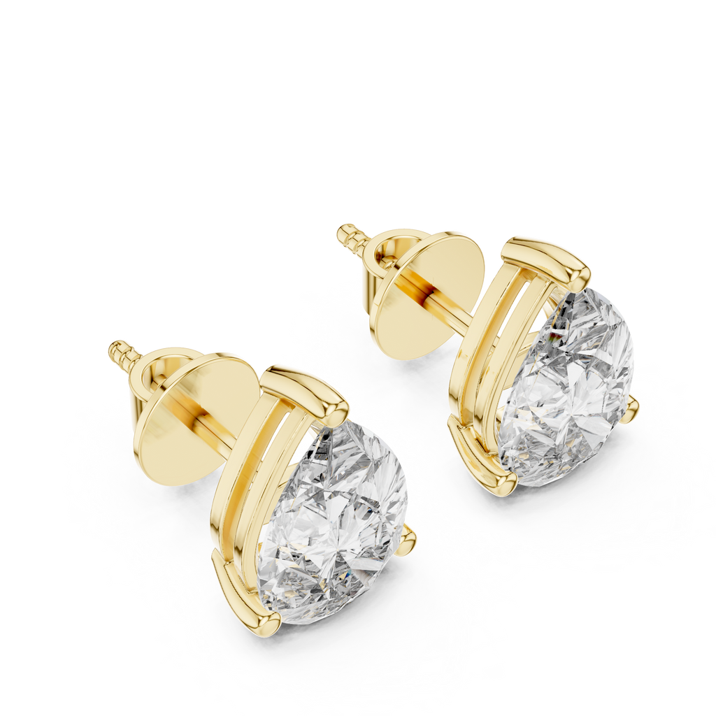 Pear Cut Diamond Stud Earrings