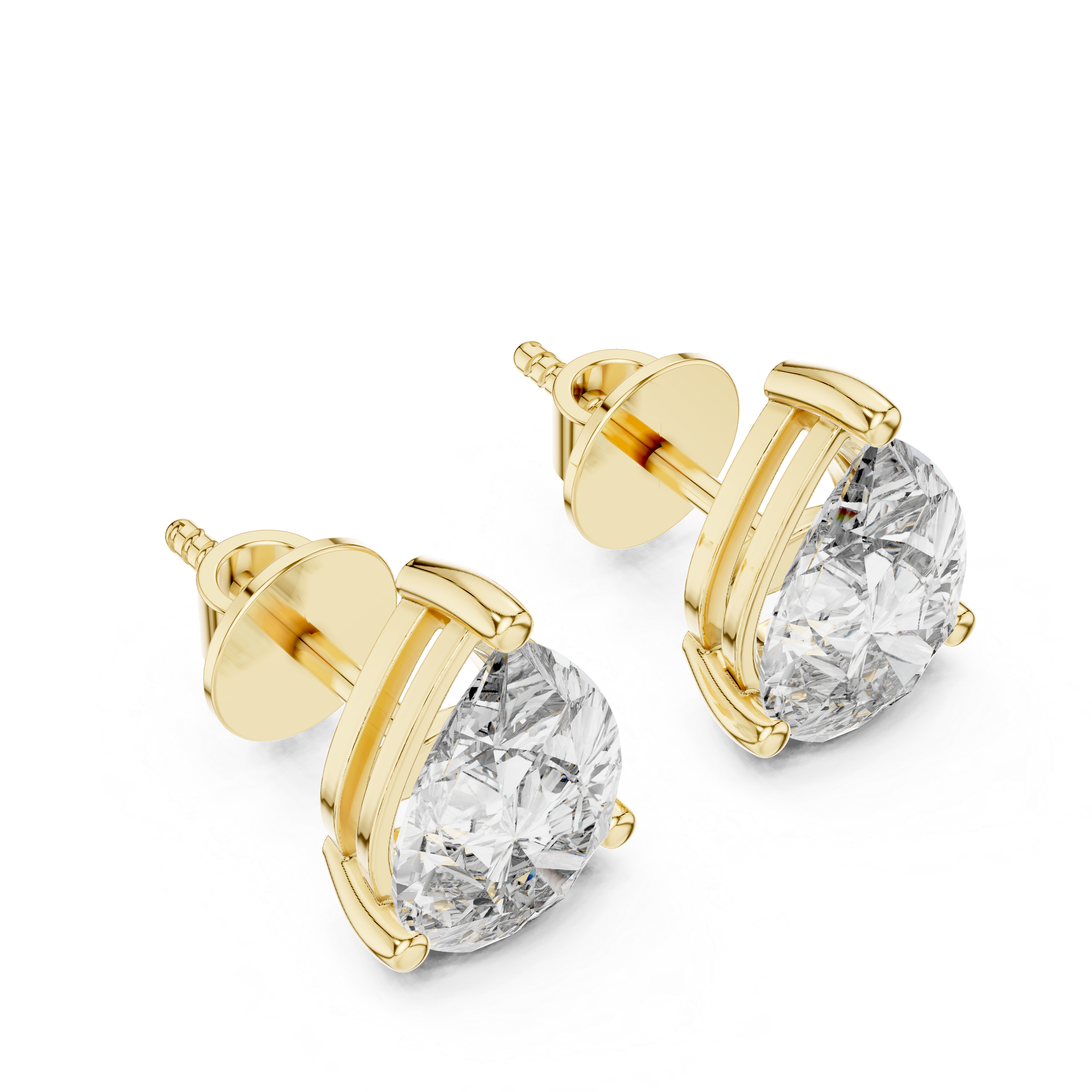 Pear Cut Diamond Stud Earrings