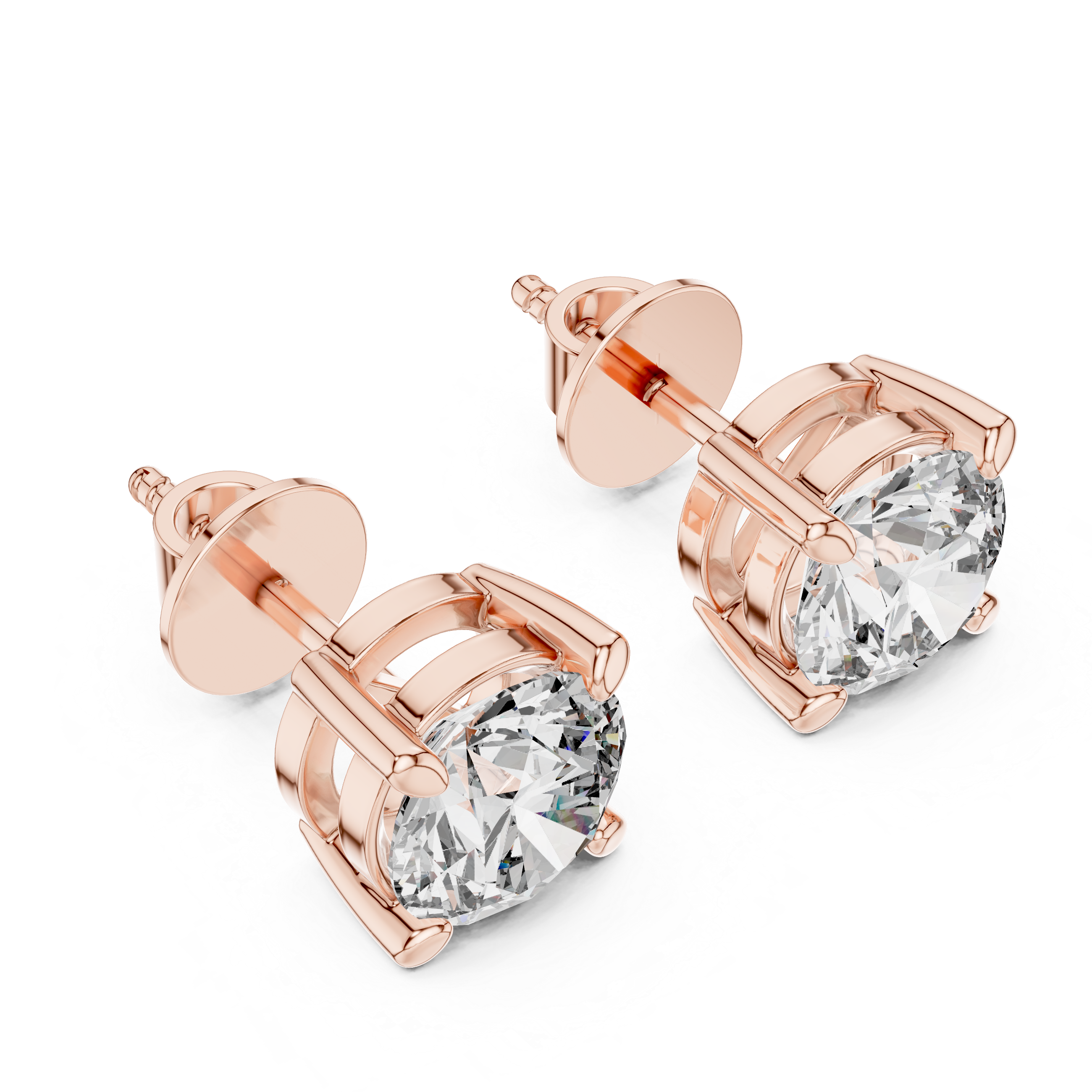 Round Diamond Stud Earrings