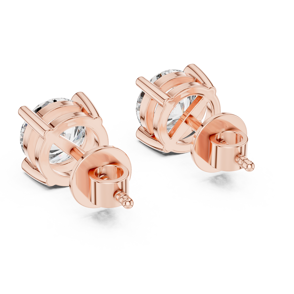 Round Diamond Stud Earrings