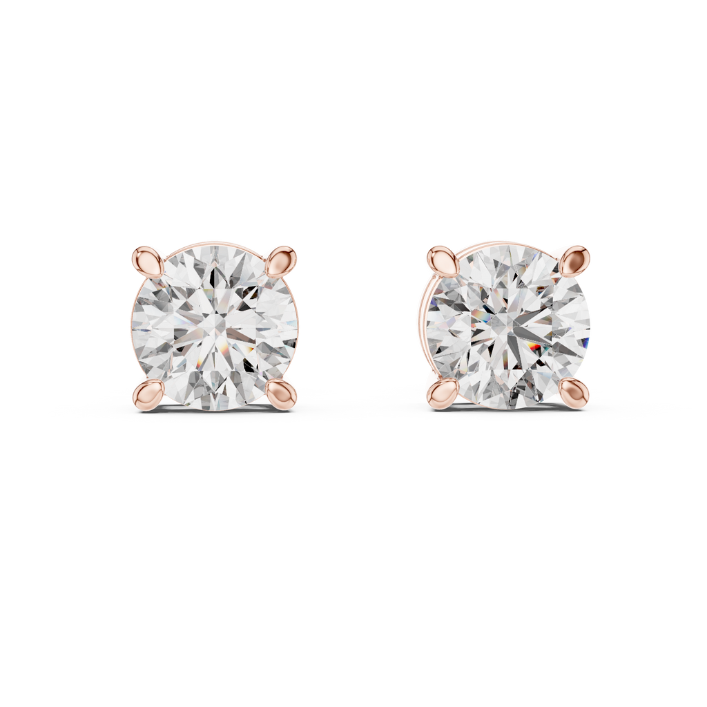 Round Diamond Stud Earrings