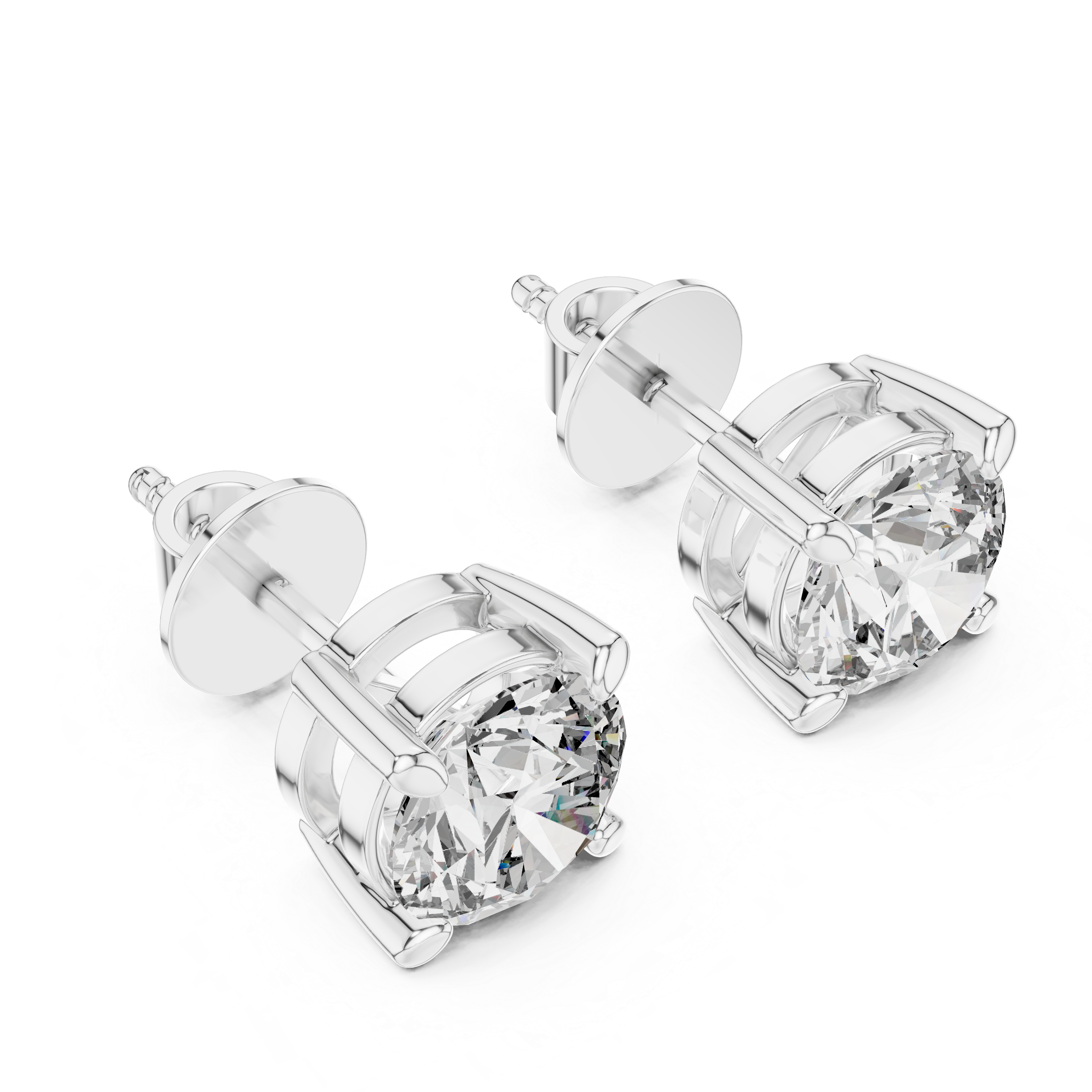 Round Diamond Stud Earrings