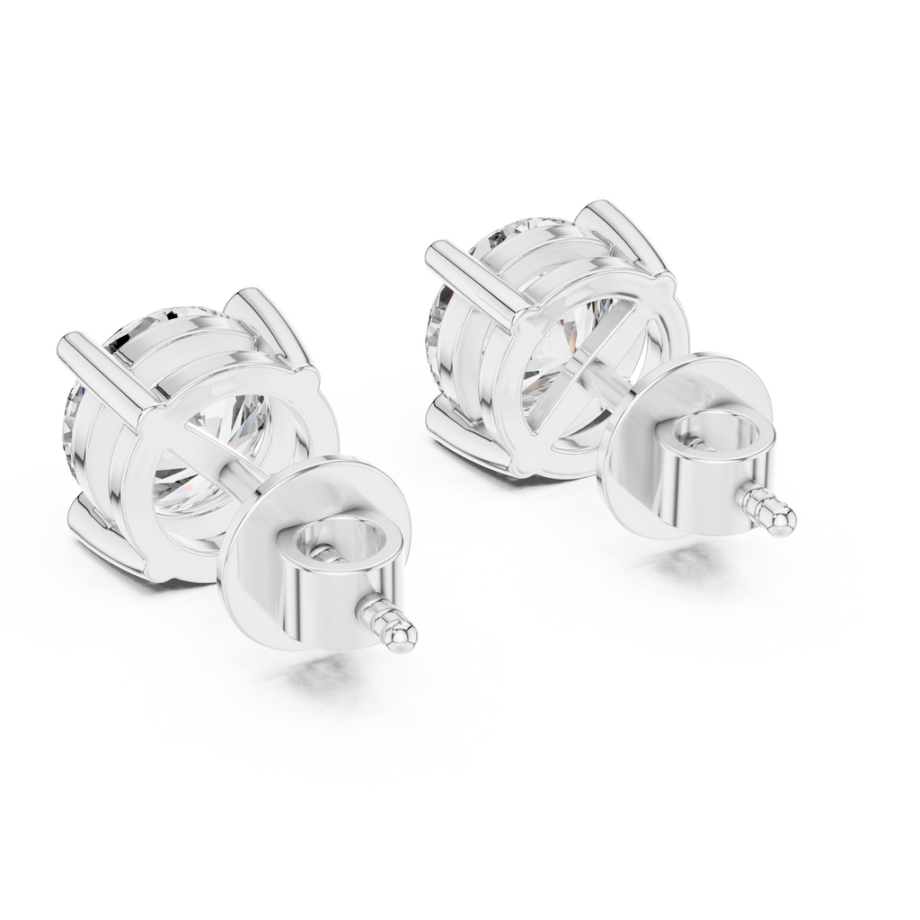 Round Diamond Stud Earrings