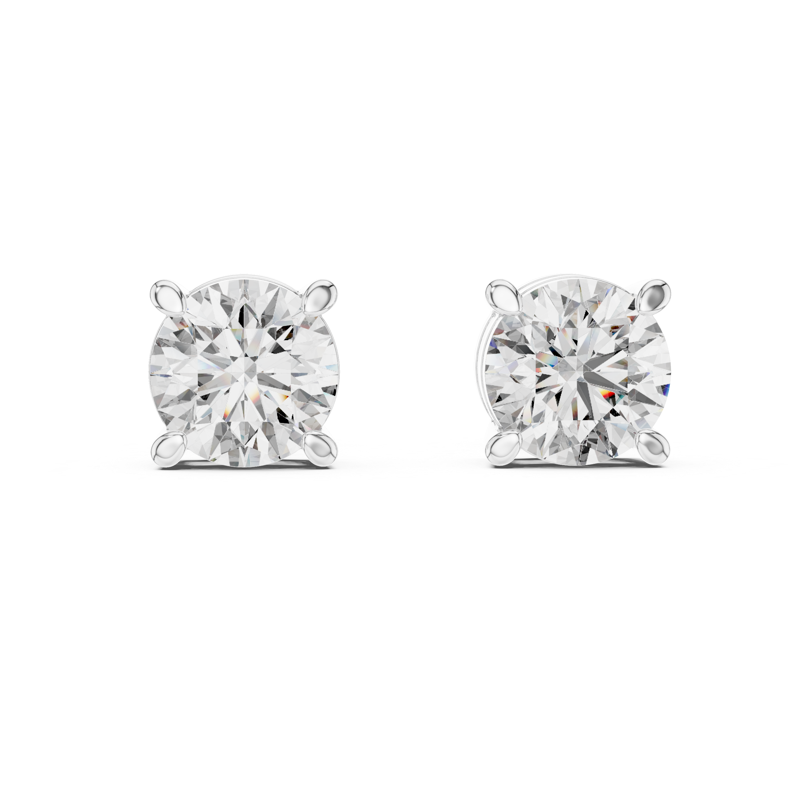 Round Diamond Stud Earrings