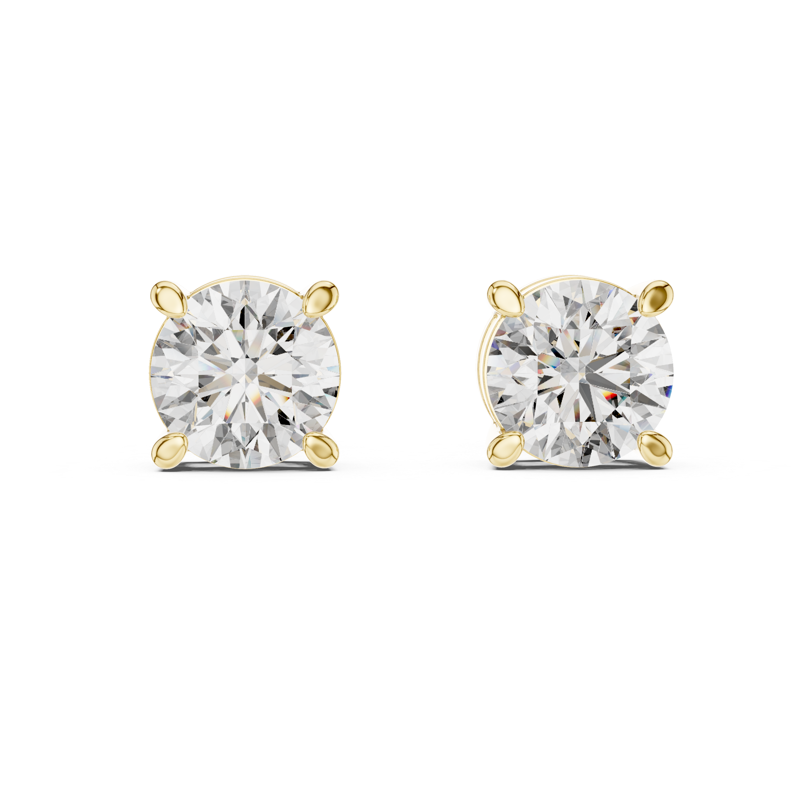 Round Diamond Stud Earrings