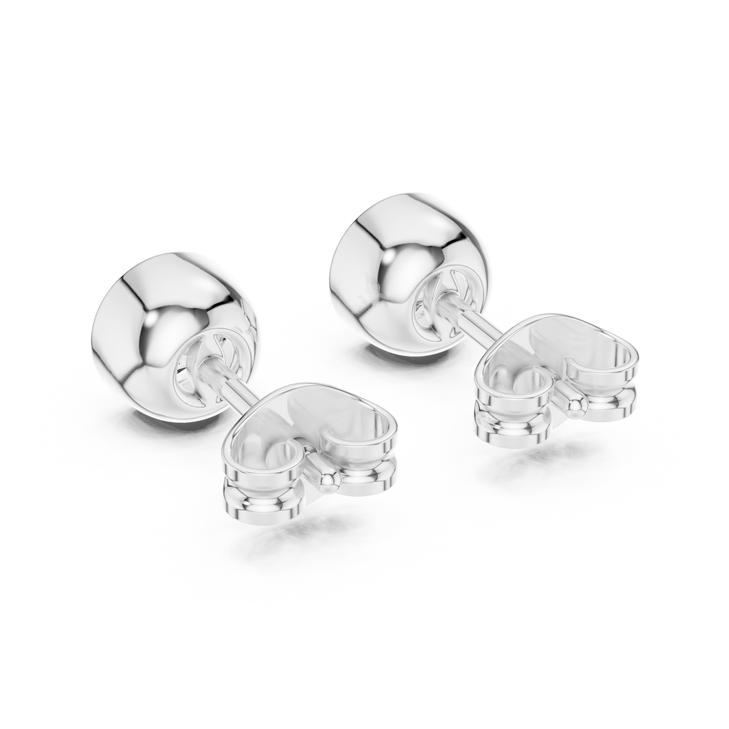 Round Cut Bezel Diamond Stud Earrings