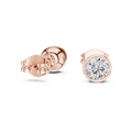 Round Cut Bezel Diamond Stud Earrings