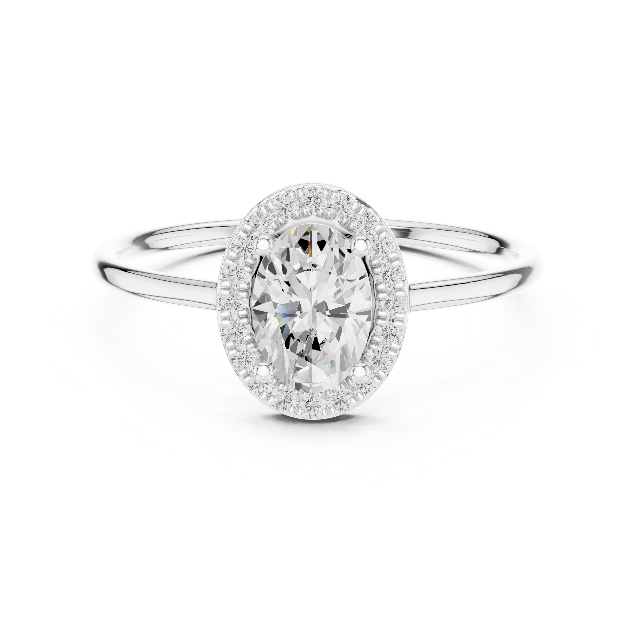 Oval Halo Diamond Ring