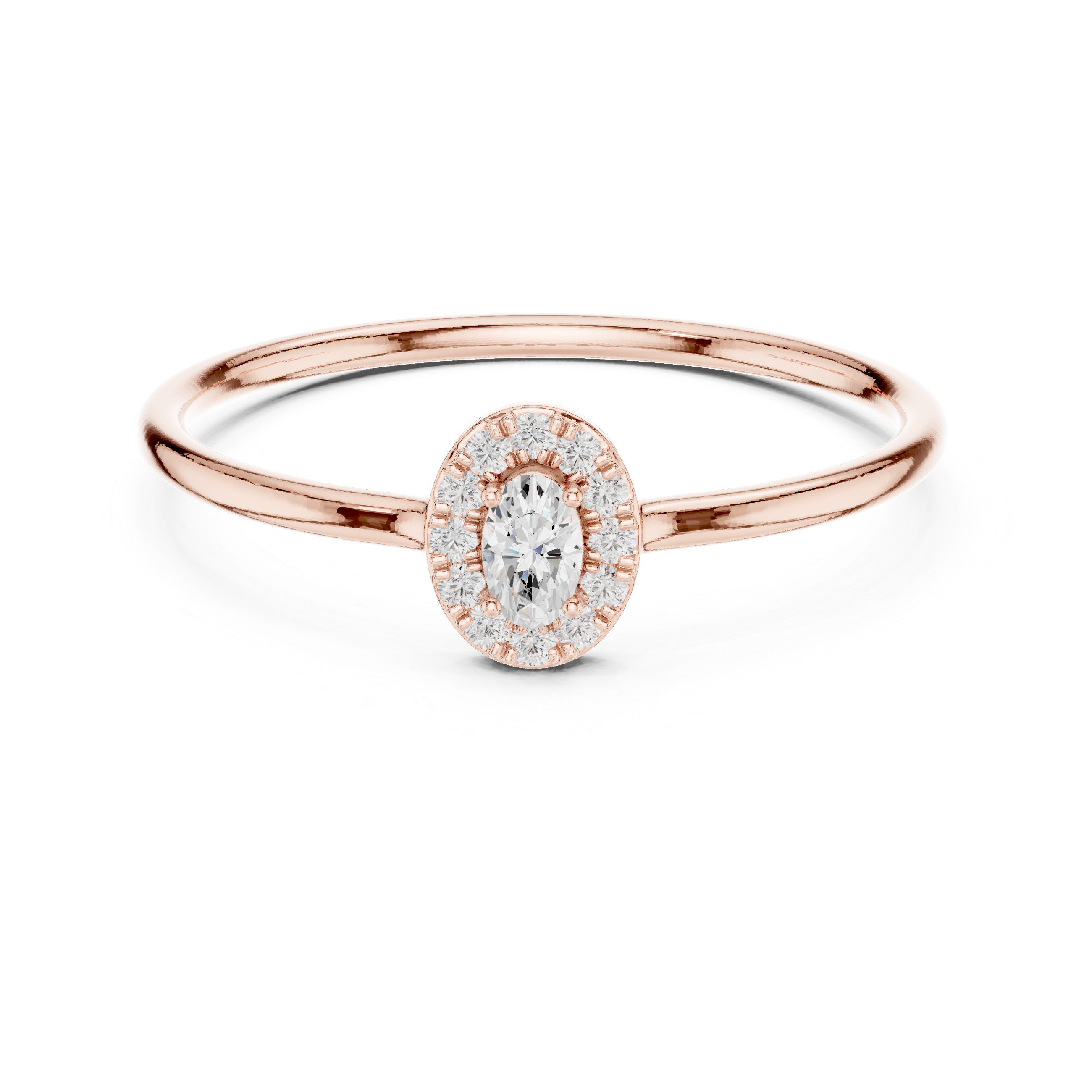Oval Halo Diamond Ring
