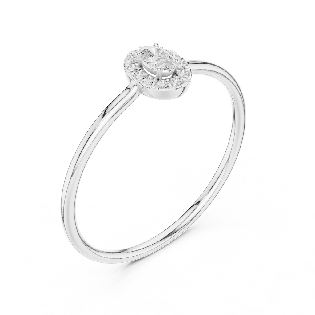 Oval Halo Diamond Ring