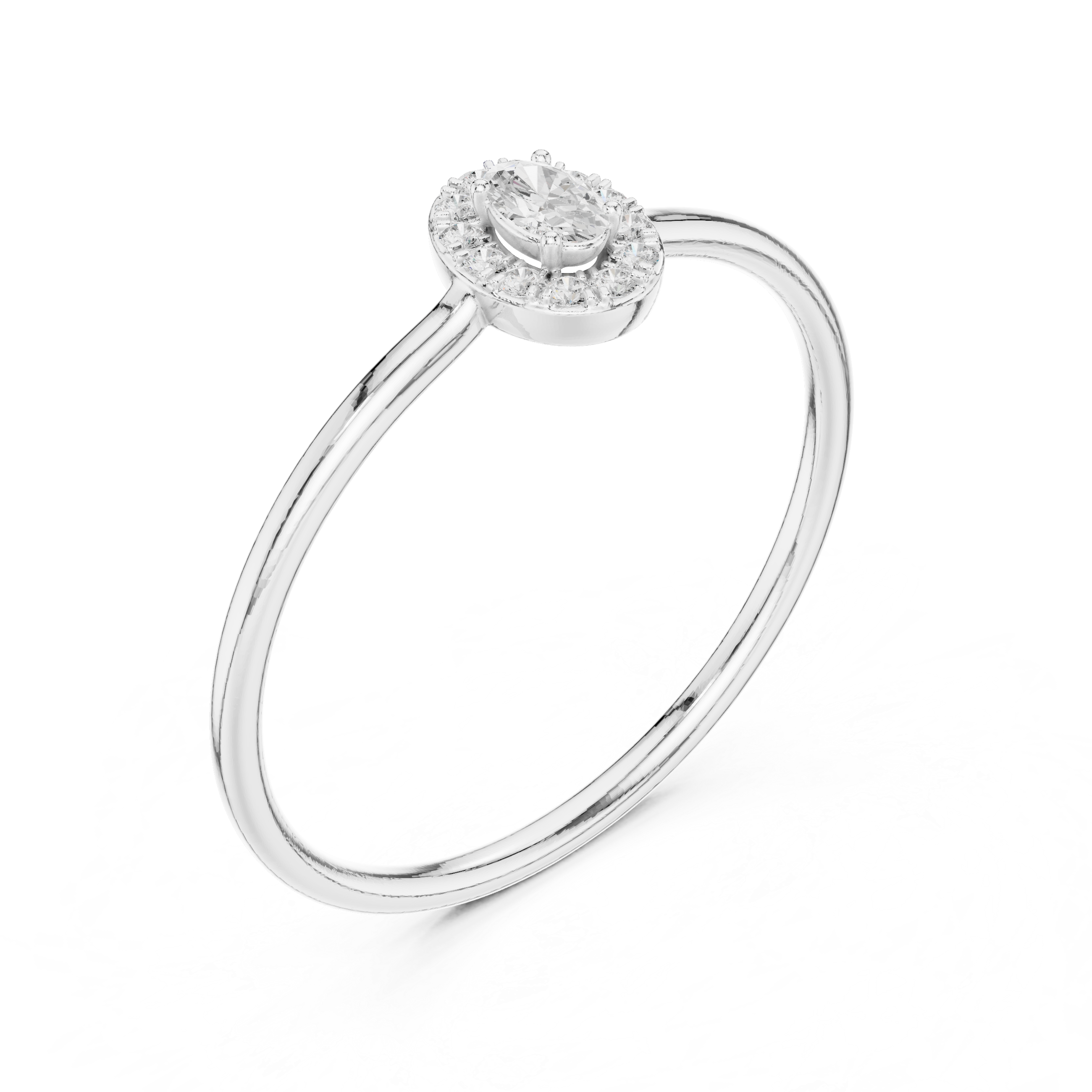 Oval Halo Diamond Ring