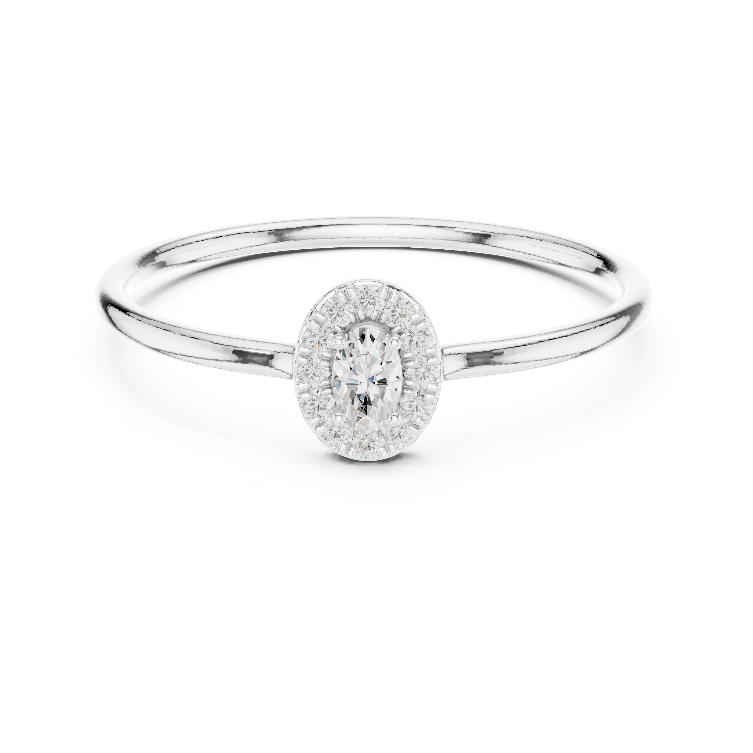 Oval Halo Diamond Ring