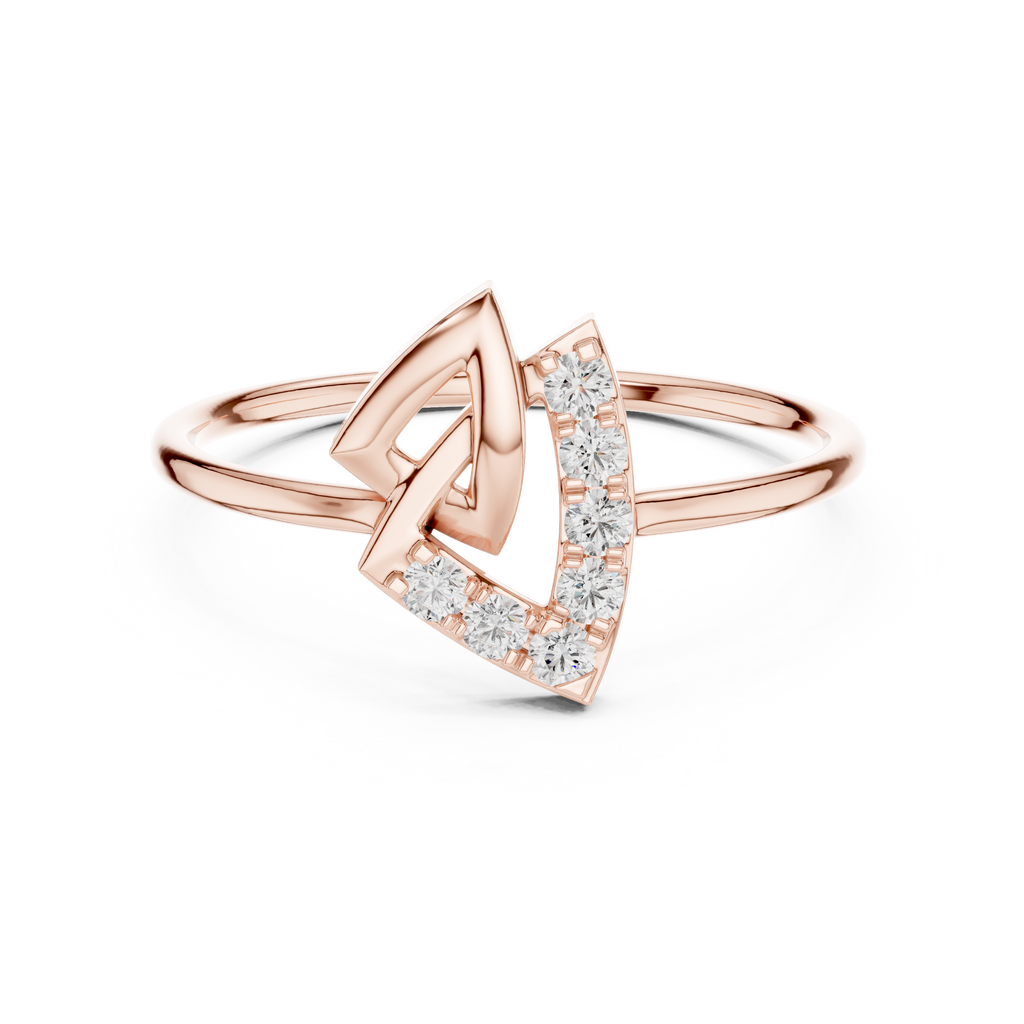 Modern Geometric Diamond Ring