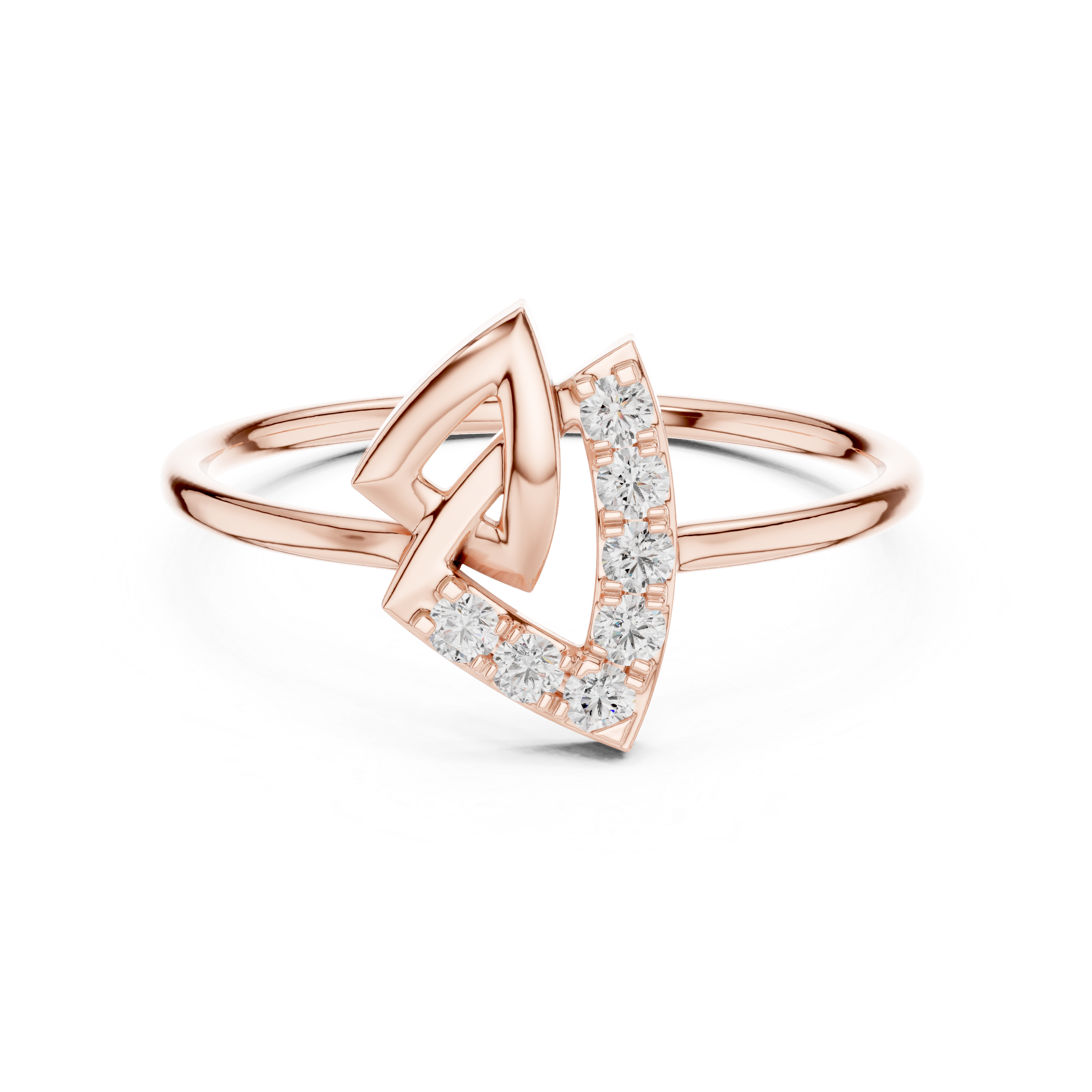 Modern Geometric Diamond Ring