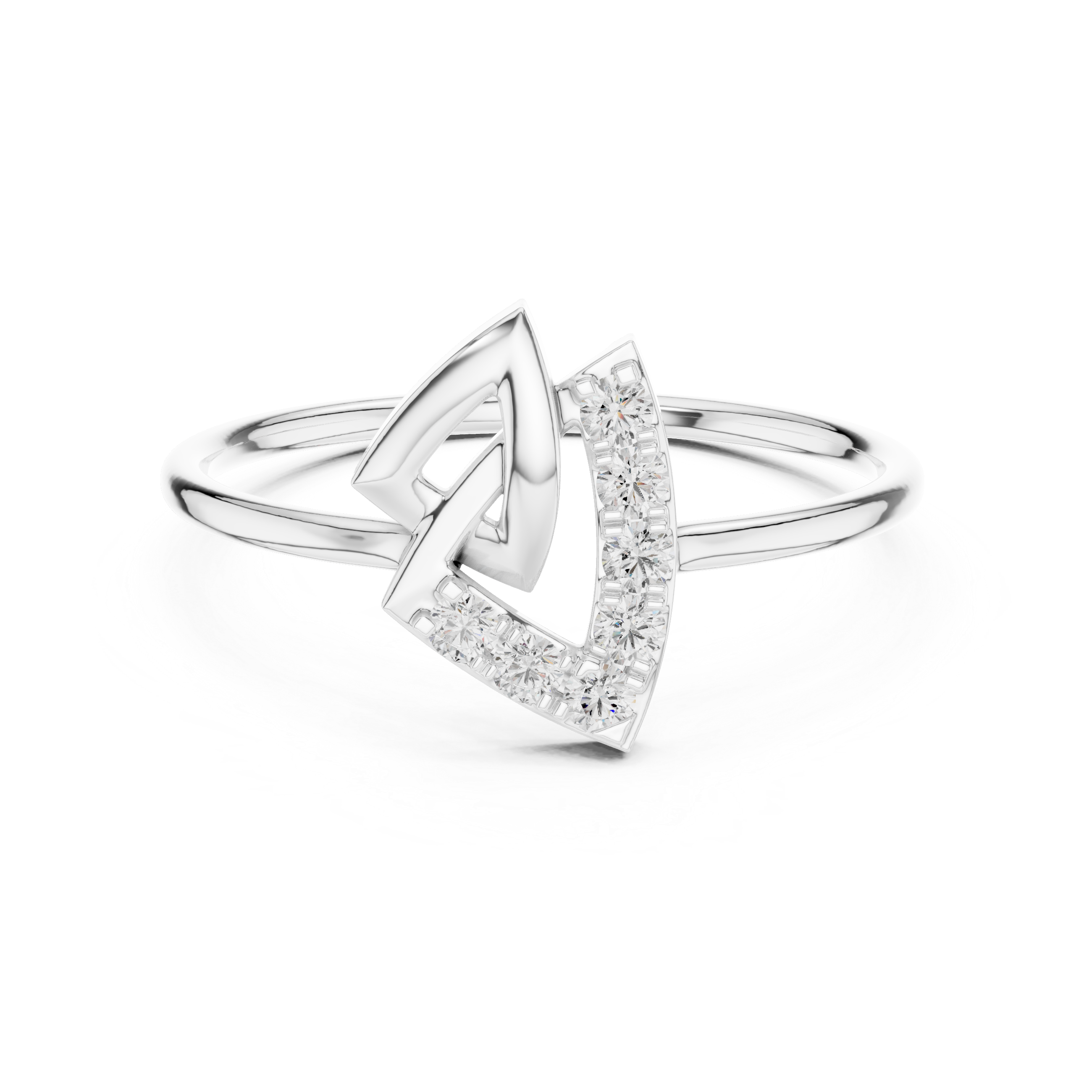 Modern Geometric Diamond Ring