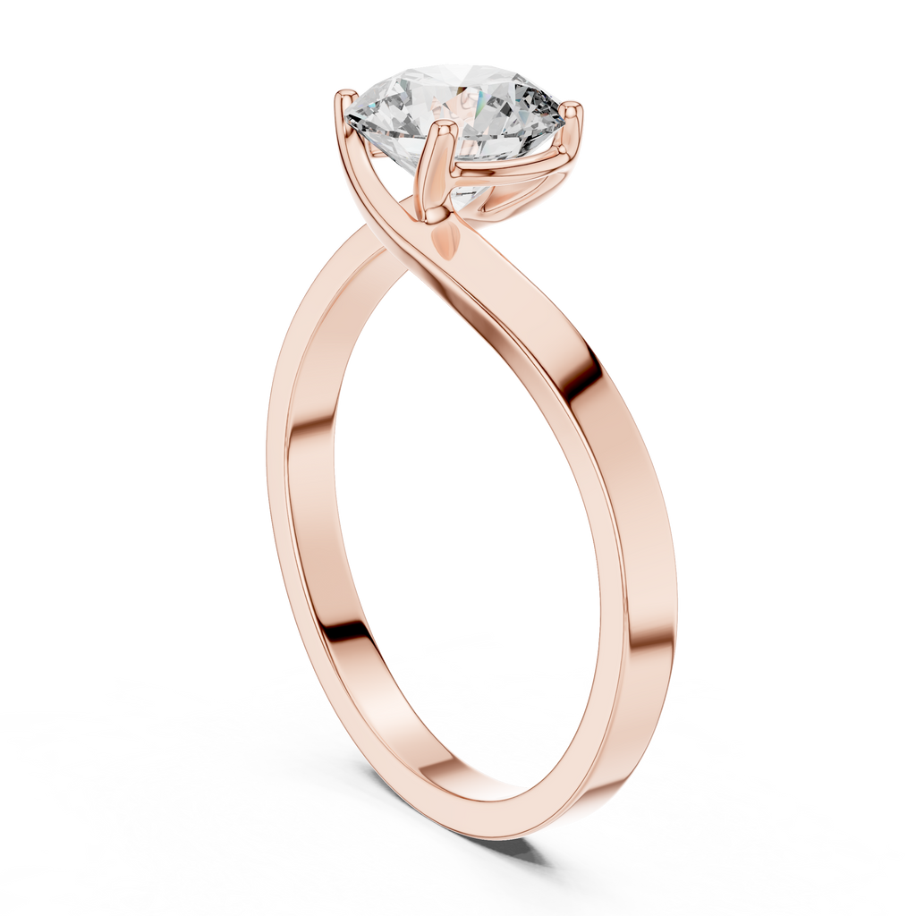 Round Cut Solitaire Twist Ring