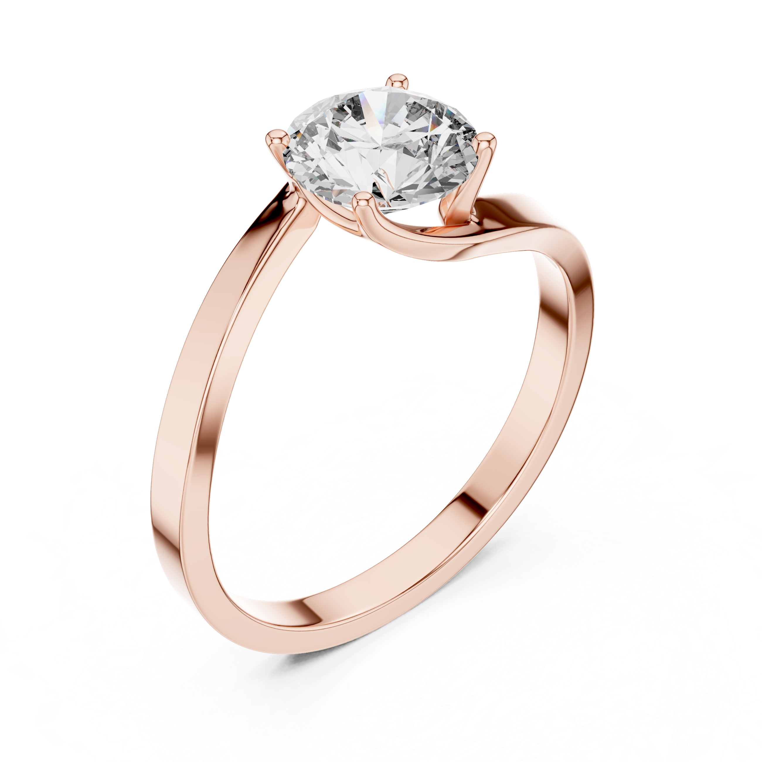 Round Cut Solitaire Twist Ring