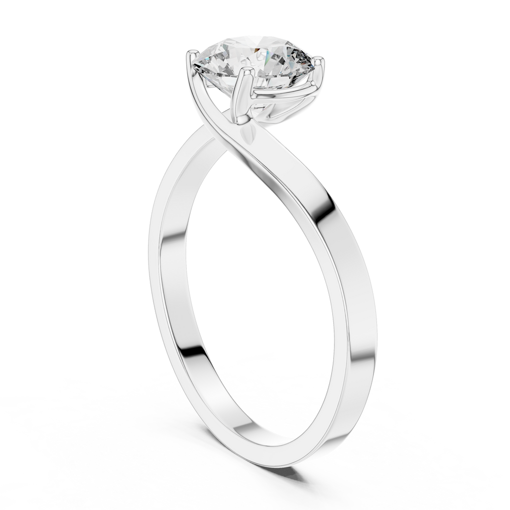 Round Cut Solitaire Twist Ring