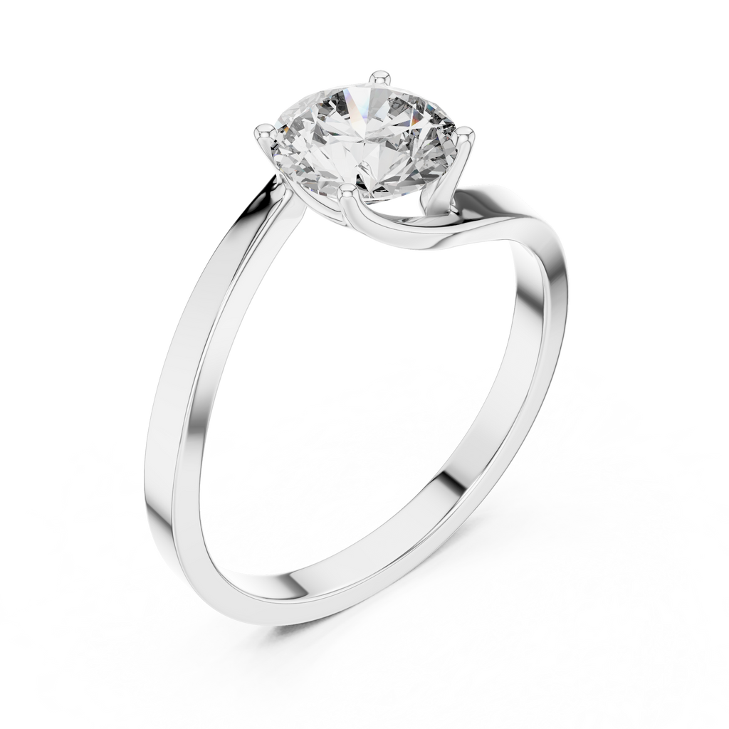 Round Cut Solitaire Twist Ring