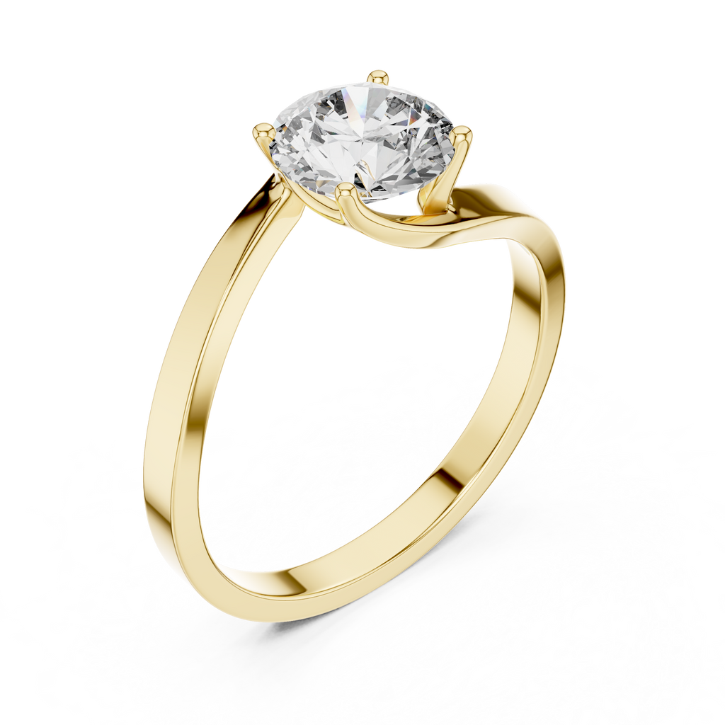 Round Cut Solitaire Twist Ring