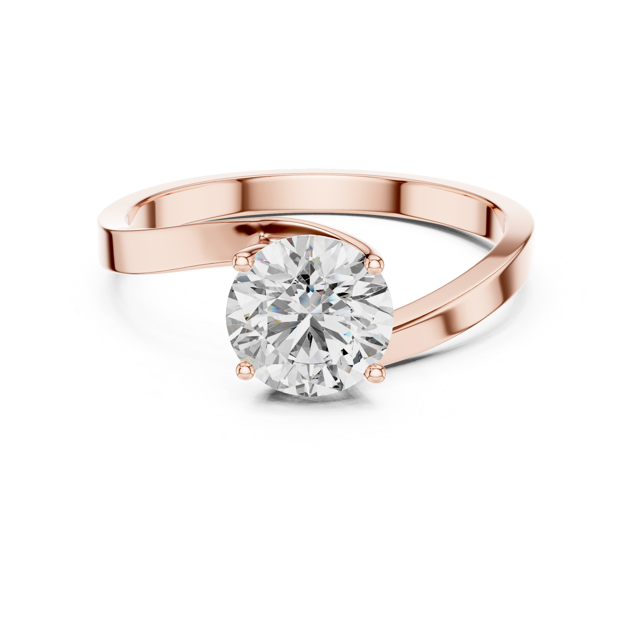 Round Cut Solitaire Twist Ring