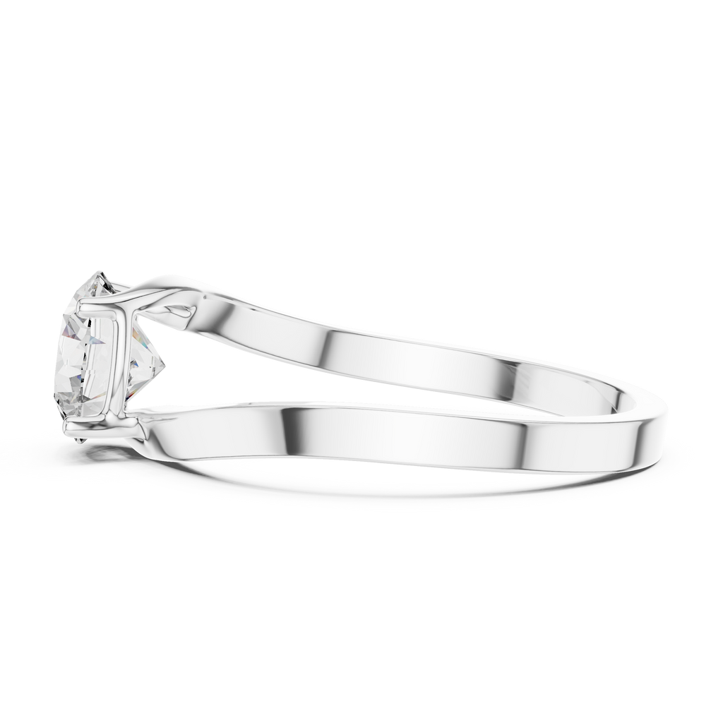 Round Cut Solitaire Twist Ring