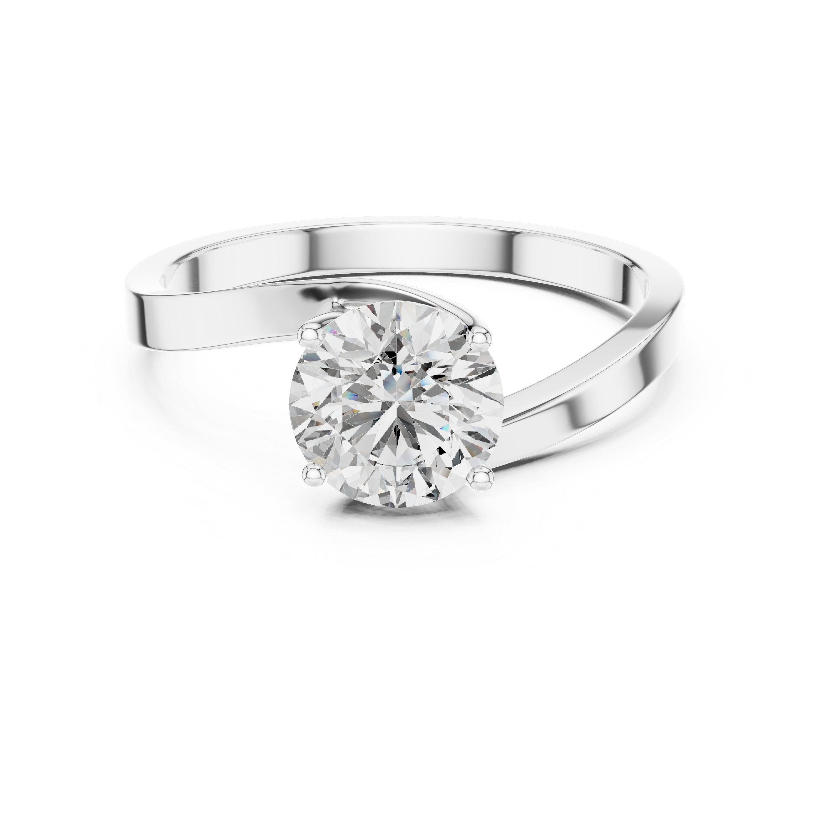 Round Cut Solitaire Twist Ring