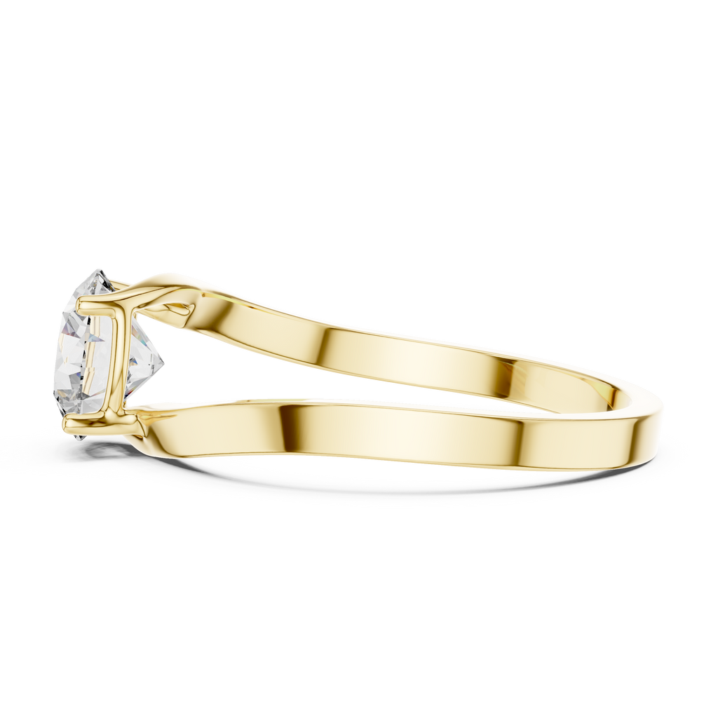 Round Cut Solitaire Twist Ring