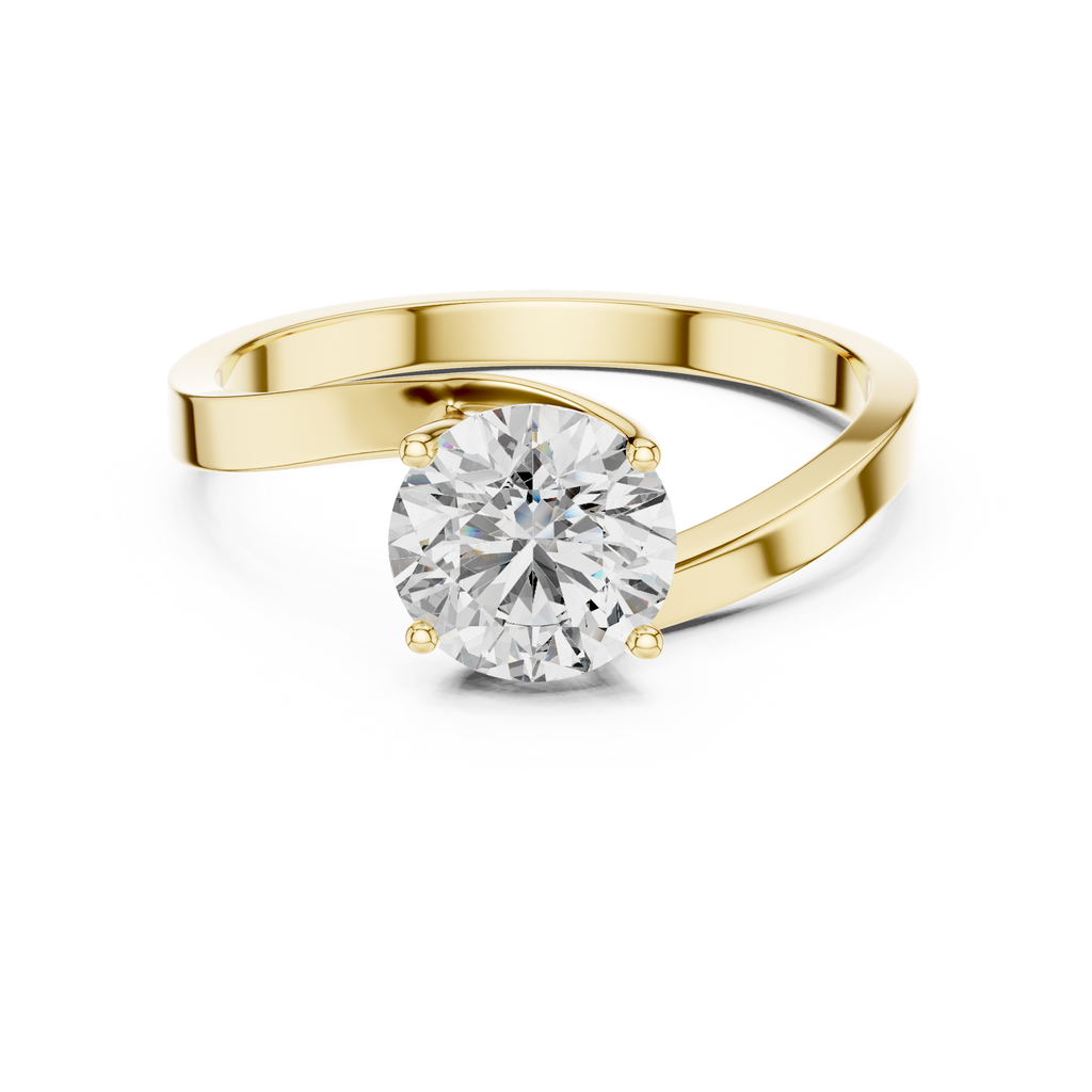 Round Cut Solitaire Twist Ring
