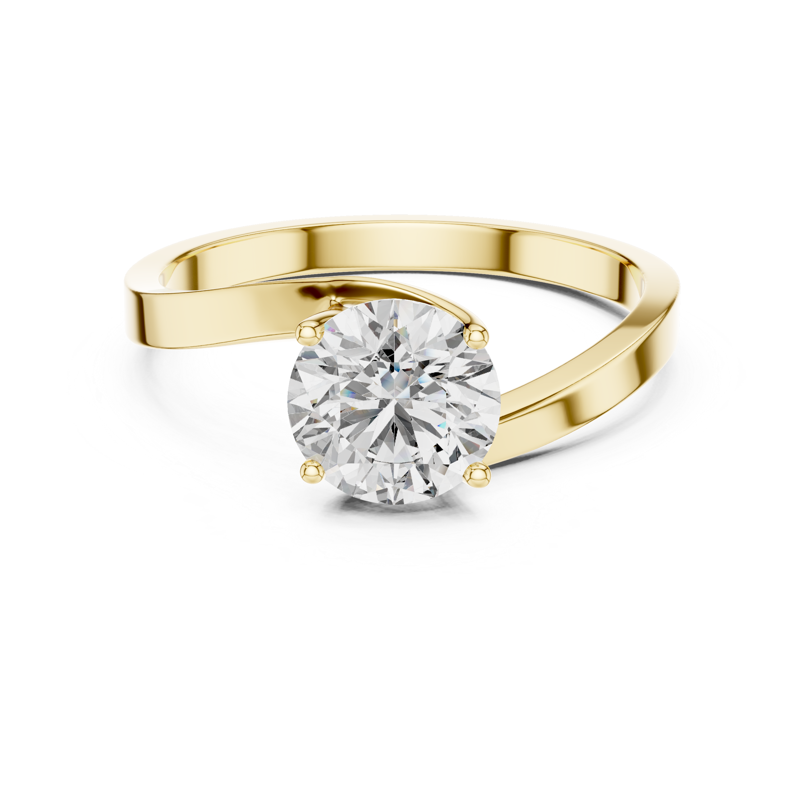 Round Cut Solitaire Twist Ring