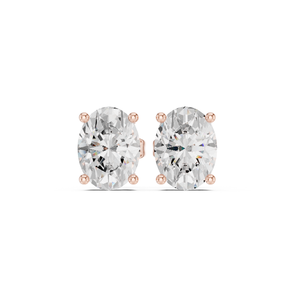 Oval Cut Diamond Stud Earrings
