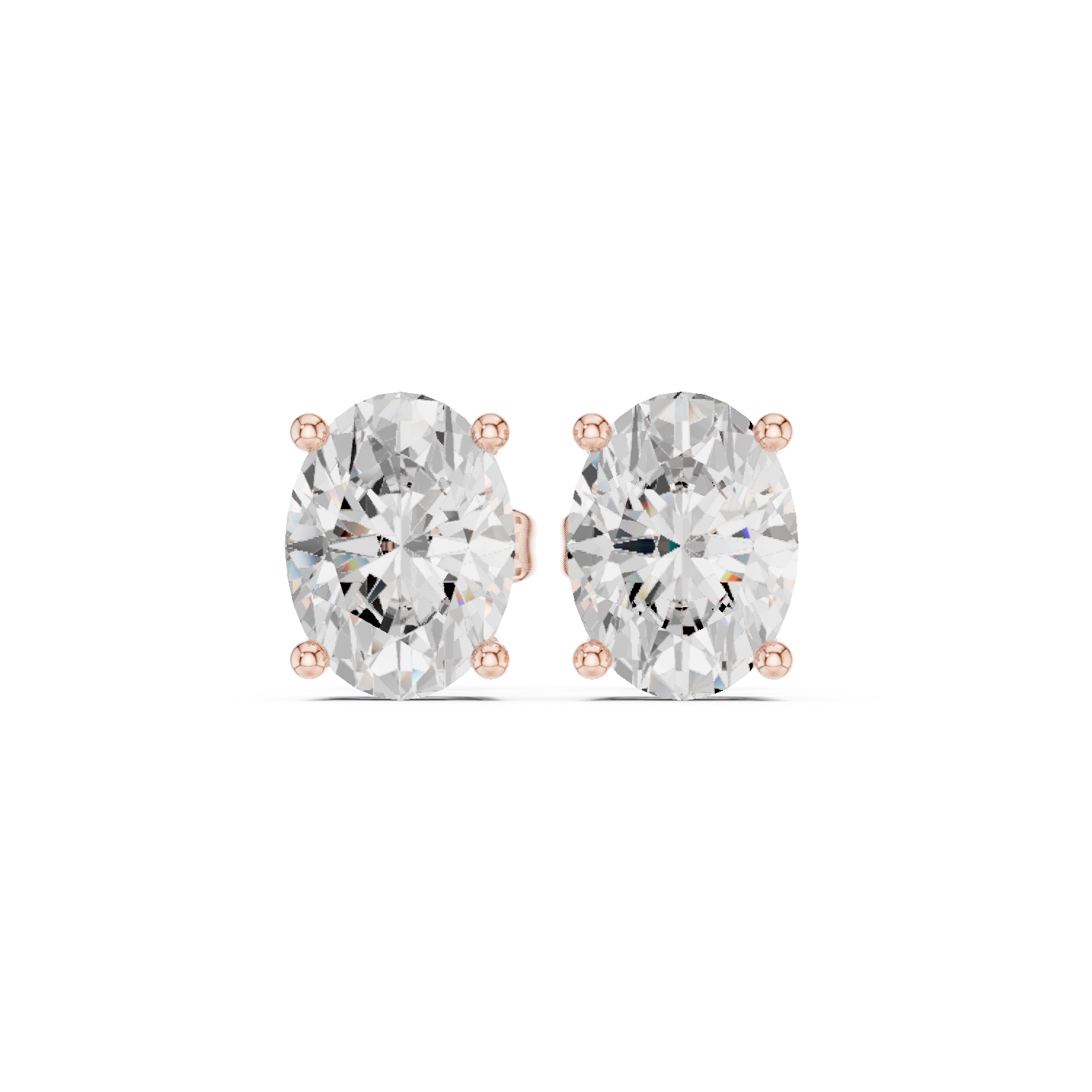 Oval Cut Diamond Stud Earrings