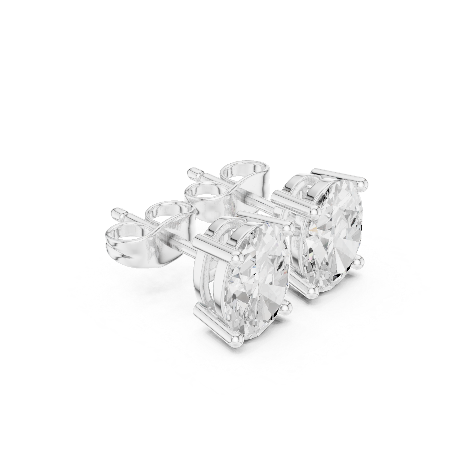 Oval Cut Diamond Stud Earrings