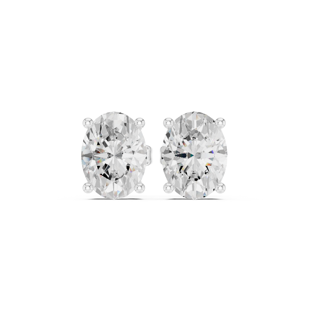 Oval Cut Diamond Stud Earrings